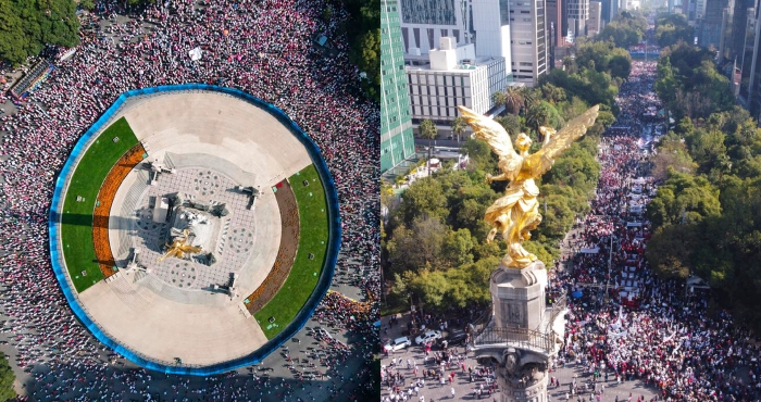 Marcha de AMLO y de la oposición.