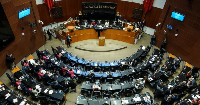 Aspecto general de la que sería la última sesión en el periodo ordinario del Senado de la República.