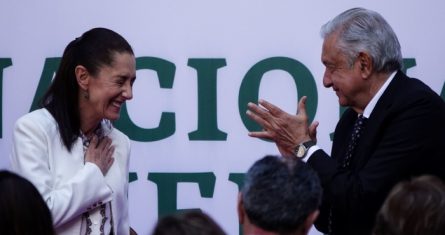 El Presidente Andrés Manuel López Obrador y Claudia Sheinbaum, Jefa de Gobierno de la Ciudad de México.