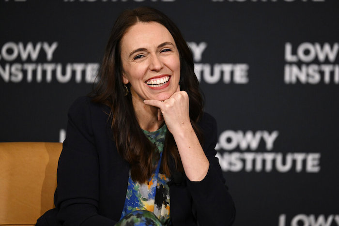 La Primera Ministra de Nueva Zelanda, Jacinda Ardern, durante un discurso en el Instituto Lowy en Sydney, Australia, el jueves 7 de julio de 2022.