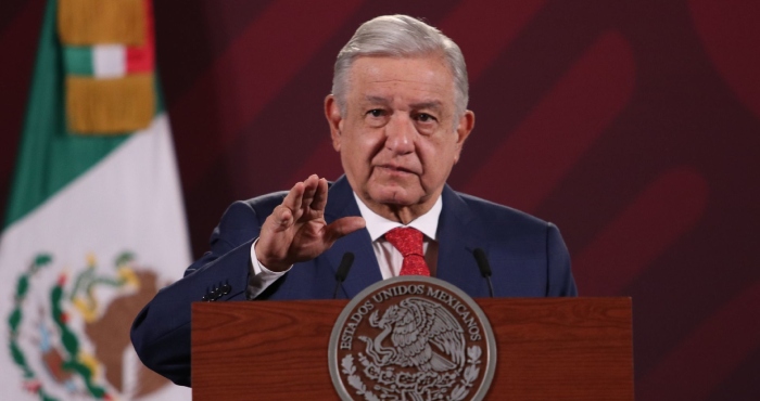 El Presidente Andrés Manuel López Obrador en conferencia de prensa.