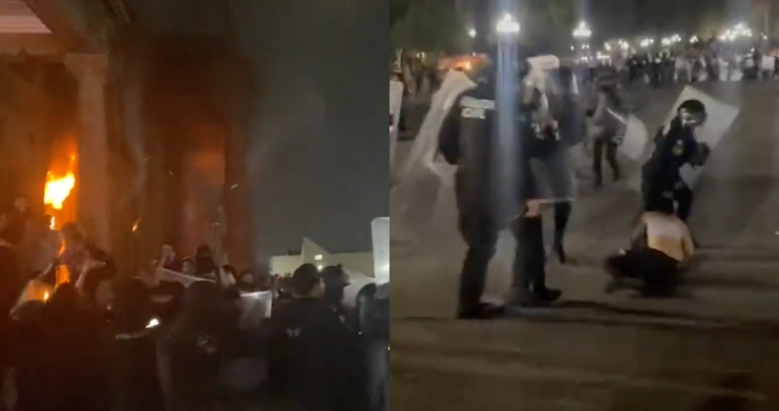 La marcha en conmemoración del Día Internacional de la Mujer en Monterrey, Nuevo León, terminó entrada la noche de ayer con una arremetida violenta de la policía de la entidad en contra de las manifestantes.