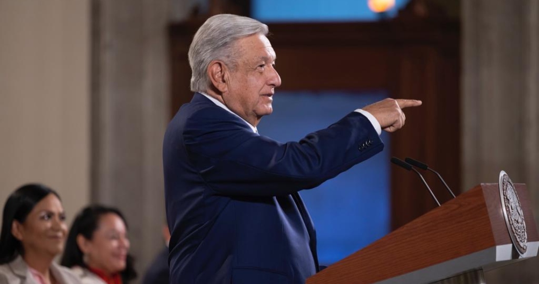 El Presidente Andrés Manuel López Obrador en conferencia de prensa.