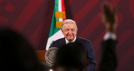 El Presidente Andrés Manuel López Obrador en conferencia de prensa.