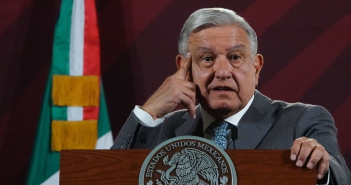 Andrés Manuel López Obrador durante la conferencia matutina desde Palacio Nacional. 