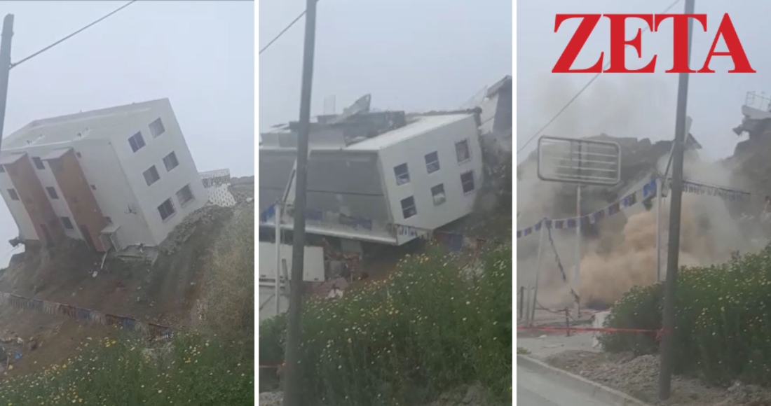 Se derrumbó el segundo edificio del fraccionamiento La Sierra que estaba en riesgo de colapso desde el pasado mes de marzo en la ciudad de Tijuana.