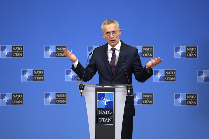 El Secretario General de la OTAN, Jens Stoltenberg, durante la presentación de su informe anual en la sede de la alianza militar en Bruselas, el 21 de marzo de 2023.