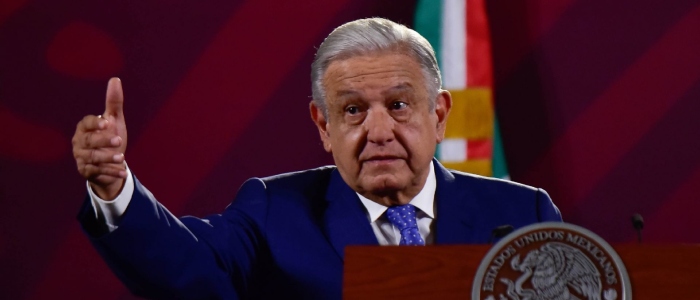 Andrés Manuel López Obrador, Presidente de México, durante la conferencia de prensa matutina en Palacio Nacional. Foto: Mario Jasso, Cuartoscuro