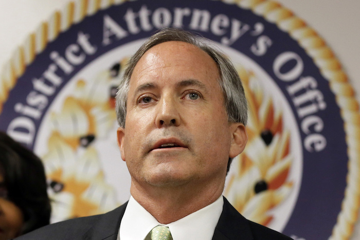 El Fiscal General de Texas Ken Paxton durante una conferencia de prensa, el 22 de junio de 2017, en Dallas.