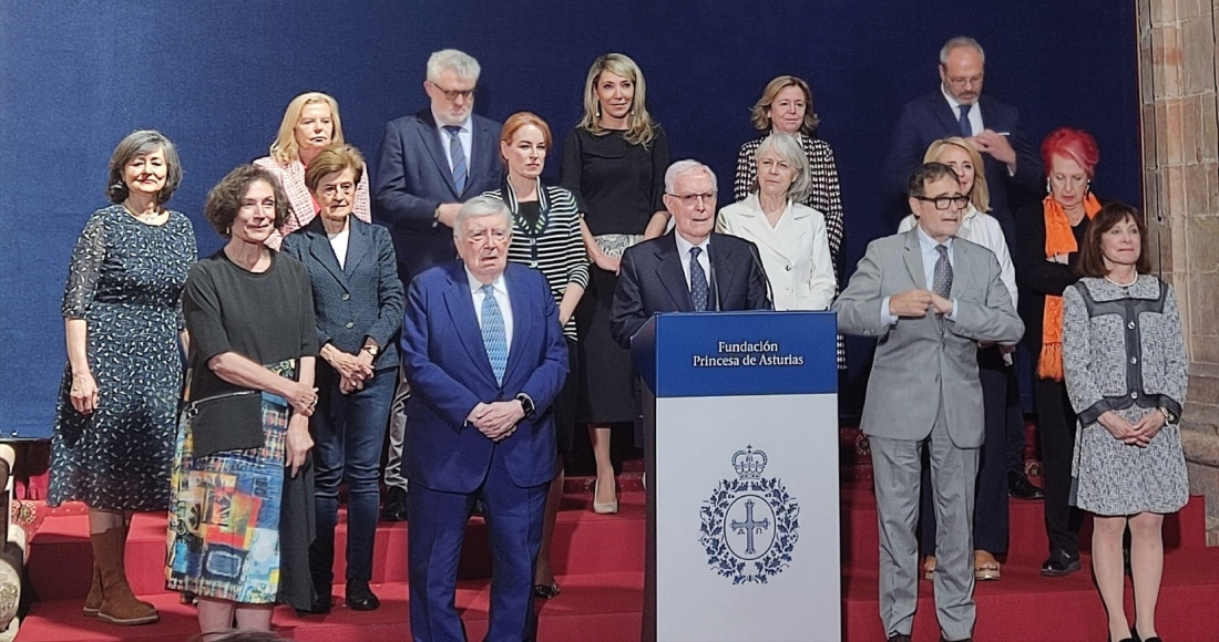 Miembros del jurado del Premio Princesa de Asturias de Comunicación y Humanidades 2023 en el Hotel Eurostars de la Reconquista de Oviedo el jueves 4 de mayo de 2023.