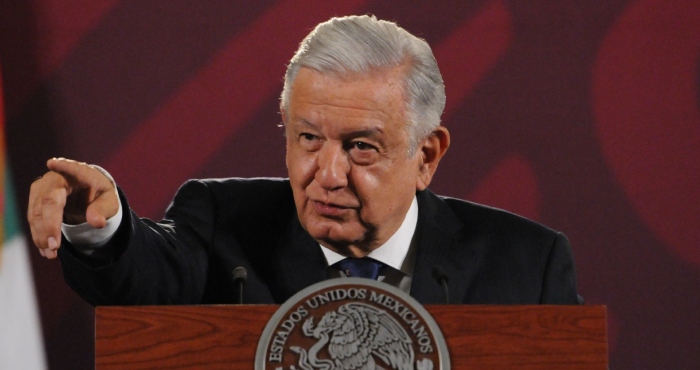 El Presidente Andrés Manuel López Obrador en conferencia de prensa.