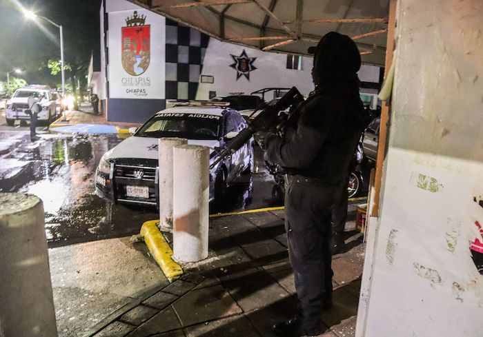 Sede policial en Tapachula, Chiapas.