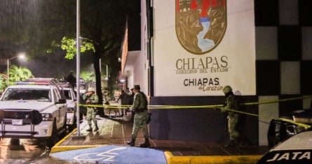 Sede policial en Tapachula, Chiapas.