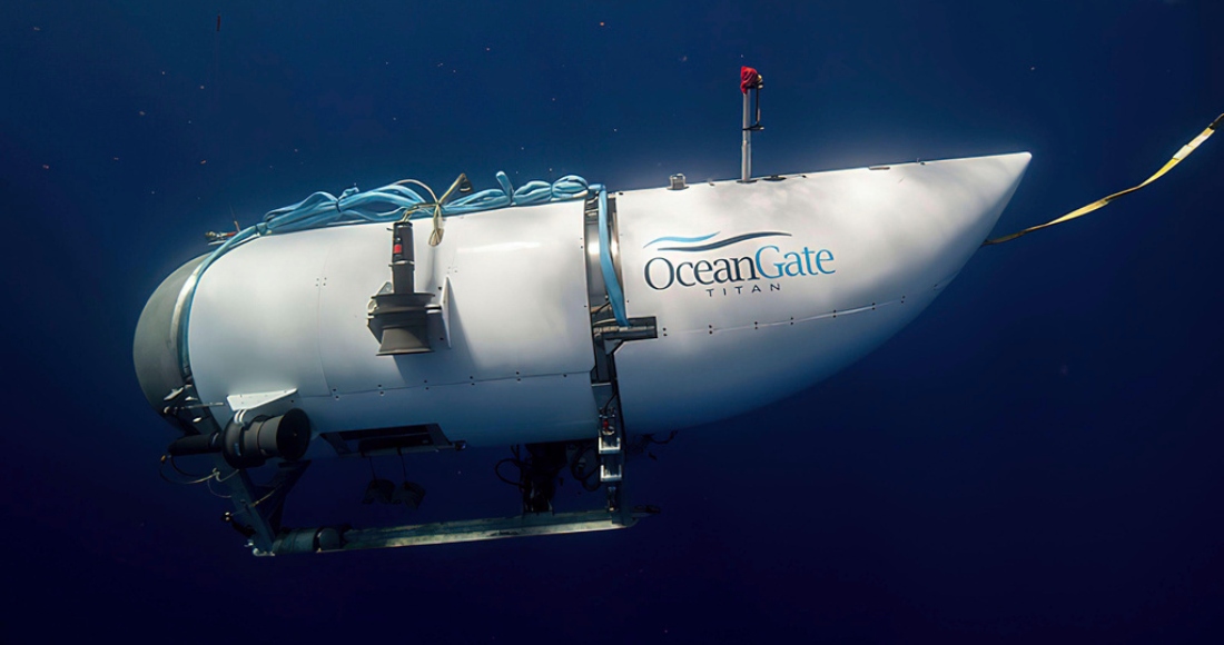 En esta imagen, proporcionada por OceanGate Expeditions, se muestra un sumergible llamado Titan utilizado para visitar el lugar del hundimiento del Titanic.