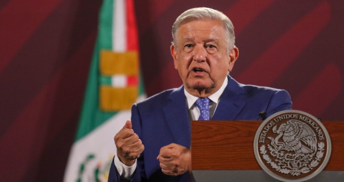 El Presidente Andrés Manuel López Obrador en conferencia de prensa.