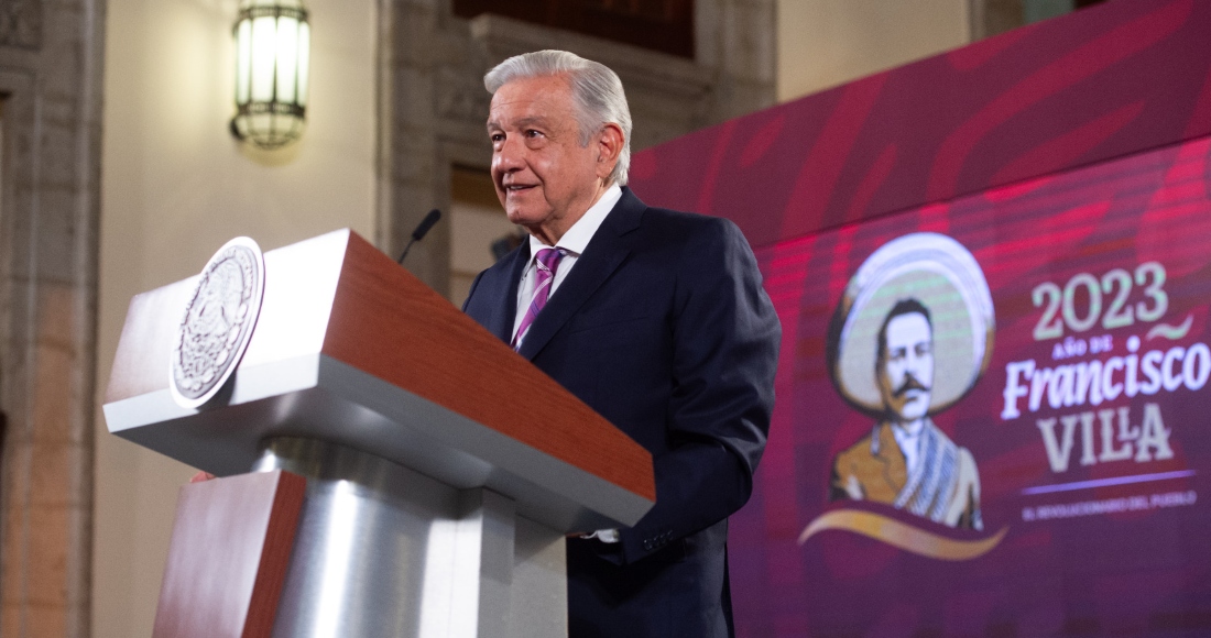 El Presidente Andrés Manuel López Obrador en conferencia de prensa matutina.