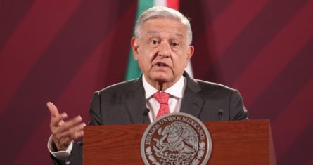 El Presidente Andrés Manuel López Obrador en conferencia de prensa.