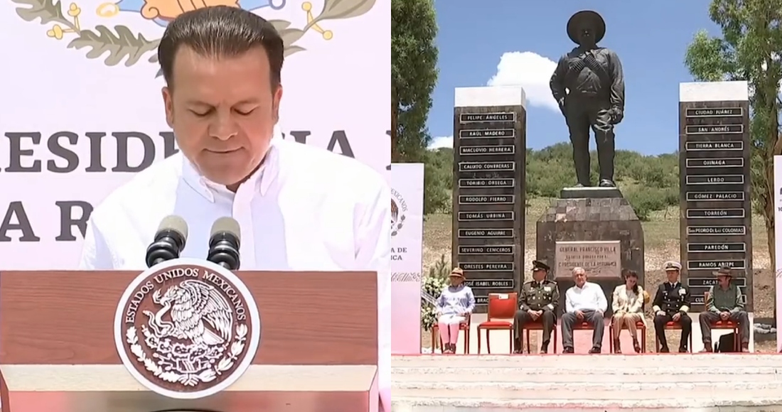 El Gobernador Esteban Villegas expresó que era “un sueño” contar con la presencia de López Obrador en la exhacienda La Coyotada para encabezar el homenaje. Foto: captura de pantalla