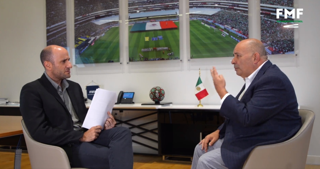 El comisionado presidente de la Federación Mexicana de Futbol explicó parte de su plan de trabajo: consejo de expertos, futbol femenil, formación de talento, Concacaf-Conmebol, etc. Foto: FMF, captura de pantalla