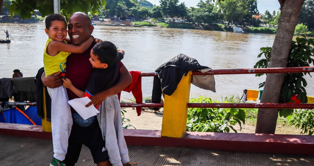 Un grupo de aproximadamente 100 migrantes en su mayoria Venezolanos, acampan en los limites de México y Guatemala. Foto: Fotógrafo Especial, Cuartoscuro