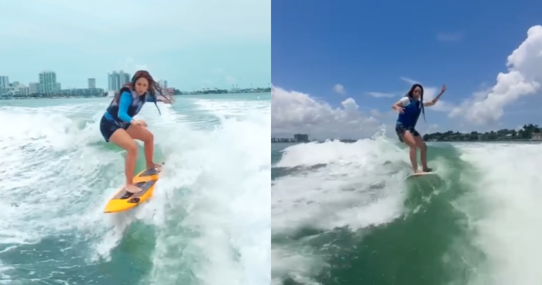 La cantante y compositora colombiana practicaba surf, uno de sus deportes favoritos, cuando inesperadamente vivió una caída de su tabla. De acuerdo con Telemundo, se le vio salir del mar con un gran hematoma en una de sus piernas. Foto: captura de pantalla