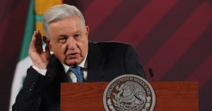 El Presidente Andrés Manuel López Obrador en conferencia de prensa.