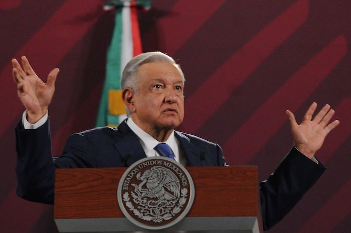 El Presidente Andrés Manuel López Obrador en conferencia de prensa.