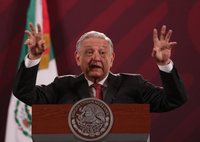 El Presidente Andrés Manuel López Obrador en conferencia de prensa.