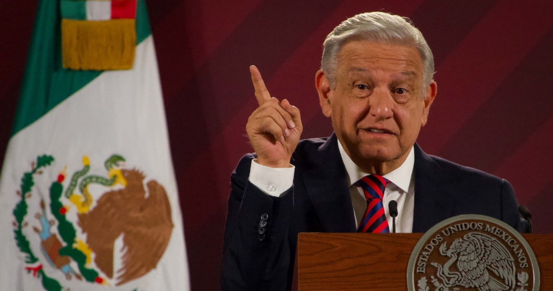 El Presidente Andrés Manuel López Obrador en conferencia.