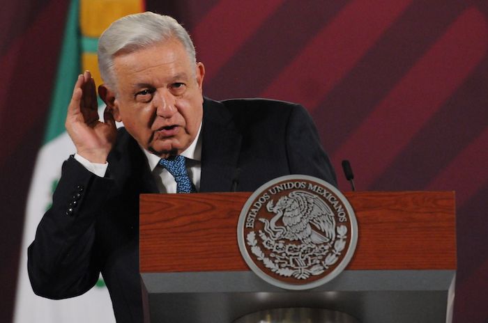 El Presidente Andrés Manuel López Obrador en conferencia de prensa.