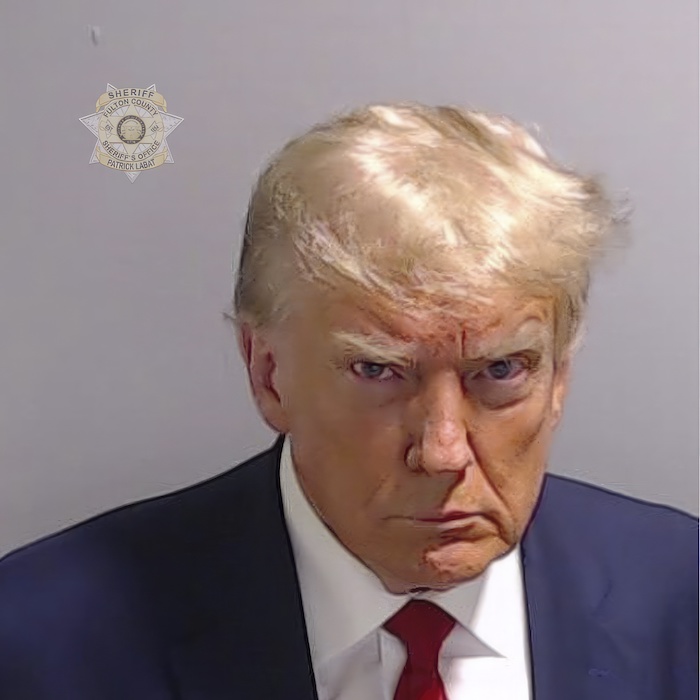 Esta foto de prontuario proveída por la policía del condado Fulton, en Georgia, muestra al expresidente Donald Trump al ser fichado el jueves 24 de agosto de 2023.