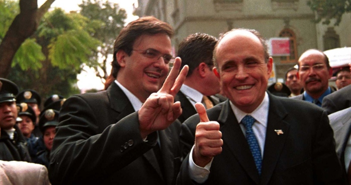 Marcelo Ebrard y Rudolph Giuliani.