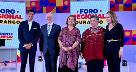 Las y el aspirante a la candidatura presidencial del Frente Amplio por México, Beatriz Paredes Rangel, Xóchitl Gálvez Ruiz y Santiago Creel Miranda, participaron este jueves en el primer foro regional del bloque opositor. Foto: Beatriz Paredes, tomada de Twitter