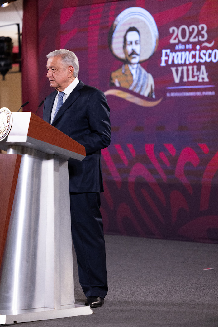 El Presidente Andrés Manuel López Obrador en conferencia de prensa.