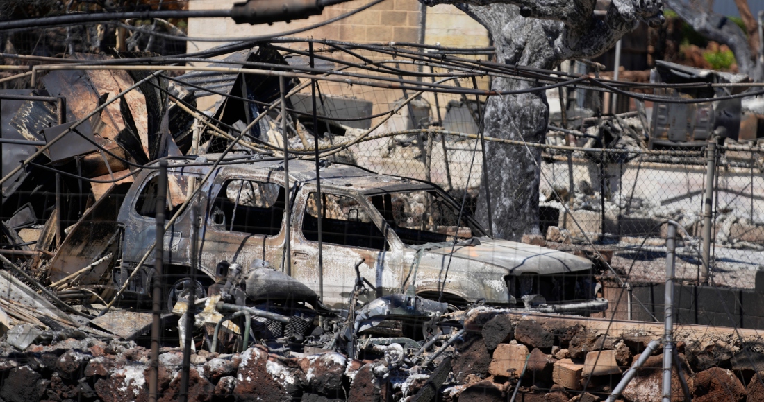 Propiedades destruidas el domingo 13 de agosto de 2023 en Lahaina, Hawai, tras un incendio letal que provocó graves daños unos días antes.