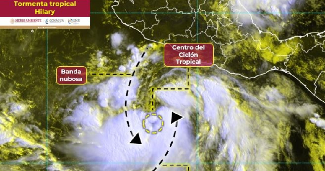 El Servicio Meteorológico Nacional (SMN) informó la mañana de este miércoles que se formó la tormenta tropical "Hilary" al sur de las costas de Guerrero.