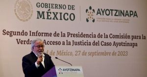 Alejandro Encinas Rodríguez, Subsecretario de Gobernación, en la presentación del 2° Informe de la Presidencia de la Comisión para la Verdad y Acceso a la Justicia del Caso Ayotzinapa.