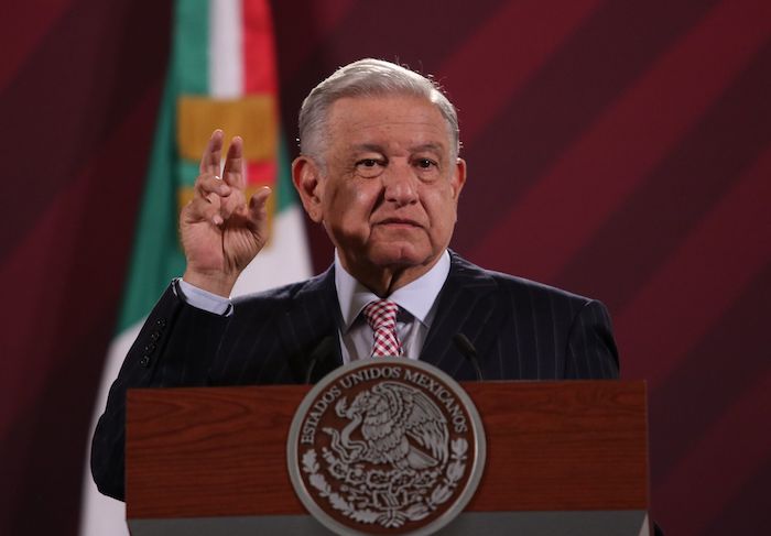 El Presidente Andrés Manuel López Obrador en conferencia de prensa.