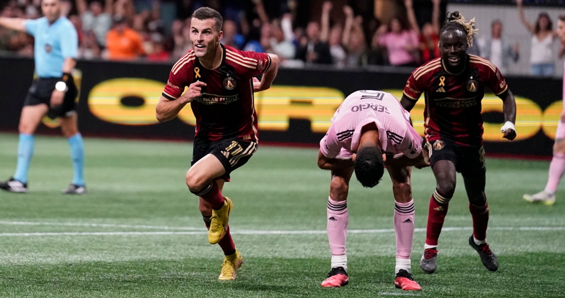 Brooks Lennon, del Atlanta United, festeja tras anotar ante el Inter Miami el sábado 16 de septiembre de 2023. Foto: Brynn Anderson, AP