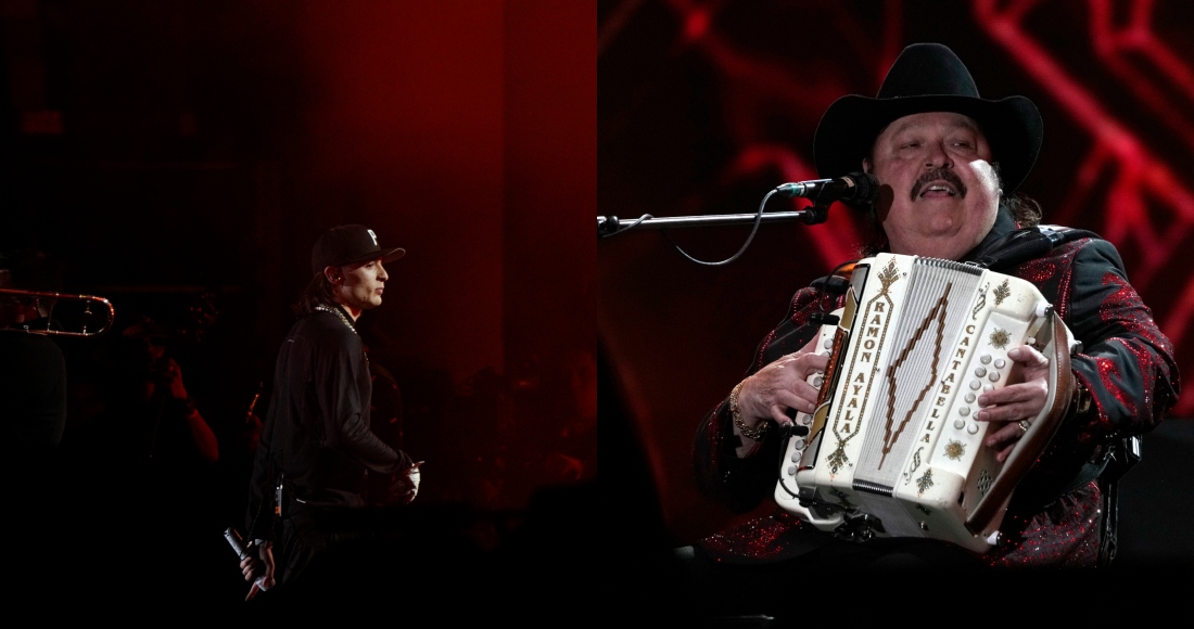 El cantante mexicano Peso Pluma en su concierto en el segundo día del festival Arre en la Ciudad de México el 11 de septiembre de 2023. Foto: Fernando Llano, AP