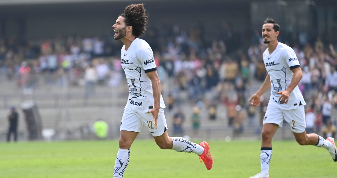 César Huerta y el uruguayo Gabriel Fernández anotaron goles en un tramo de siete minutos en el final del partido y Pumas remontó el domingo para vencer 3-2 a un San Luis que está en riesgo de ceder el primer puesto del torneo Apertura de México. Foto: Pumas, tomada de redes sociales