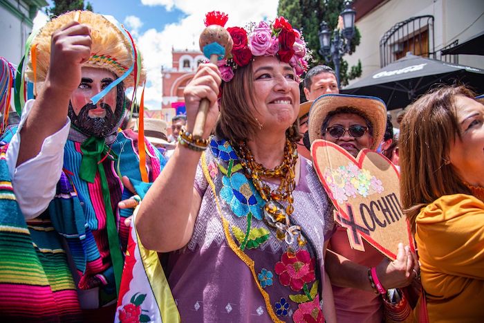 El pasado 2 de septiembre, Xóchitl Gálvez, entonces precandidata presidencial del Frente Amplio por México, durante el encuentro encuentro ciudadano en San Cristóbal de las Casas.