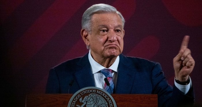 El Presidente Andrés Manuel López Obrador en conferencia.