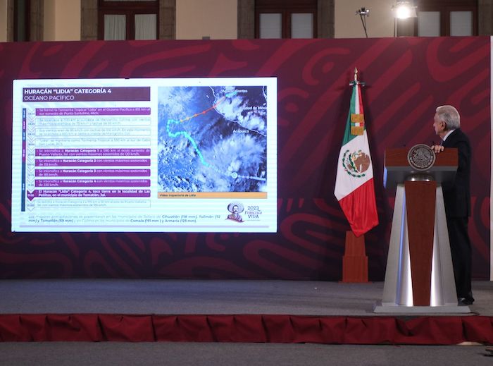 Durante la conferencia de prensa del Presidente Andrés Manuel López Obrador, se hizo un recuento de los daños que dejó el paso del huracán "Lidia" por territorio nacional.