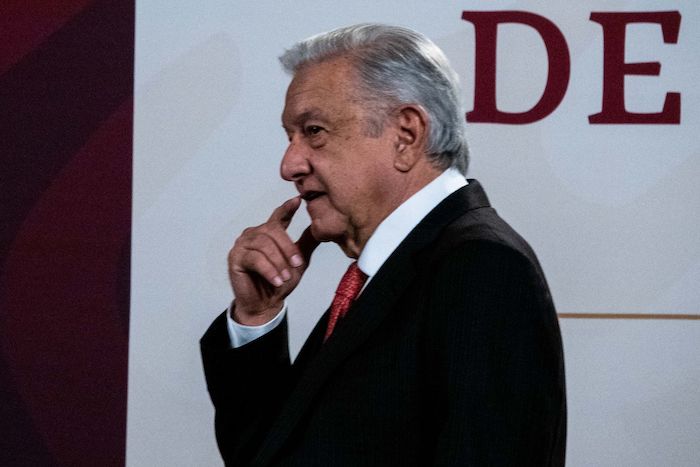 El Presidente Andrés Manuel López Obrador en conferencia de prensa.