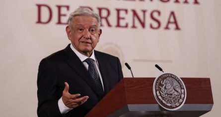 El Presidente Andrés Manuel López Obrador en conferencia de prensa.