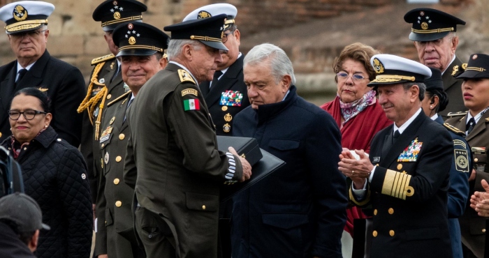 El Presidente Andrés Manuel López Obrador y Salvador Cienfuegos.