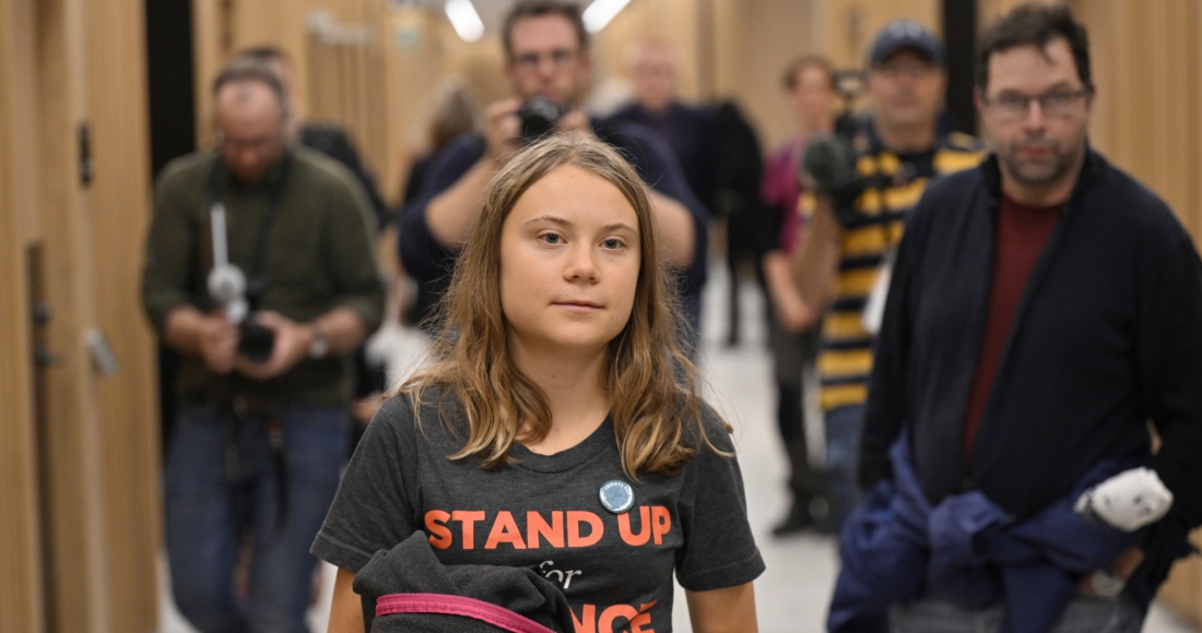 La activista climática sueca, Greta Thunberg, en el Tribunal de Distrito de Malmö, Suecia, el miércoles 11 de octubre de 2023.