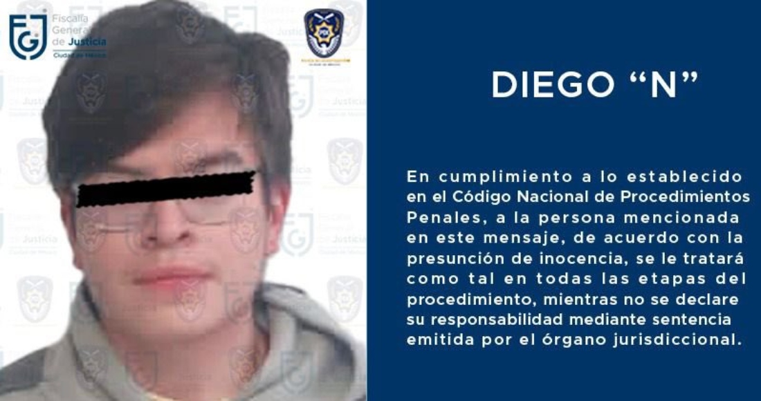 La Fiscalía General de Justicia de la Ciudad de México (FGJC-CdMx) aportó datos de prueba que permitieron a un Juez dictar prisión preventiva como medida cautelar para Diego "N", por la posible comisión del delito contra la intimidad sexual. 