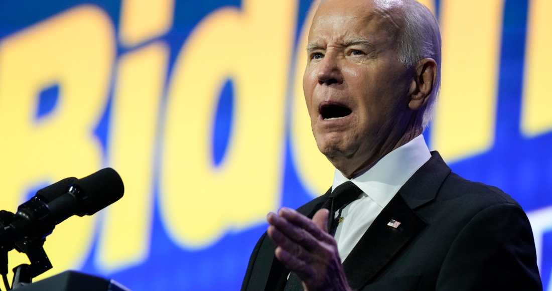 El Presidente Joe Biden habla en la Cena Nacional de la Campaña de Derechos Humanos 2023, el sábado 14 de octubre de 2023, en Washington.